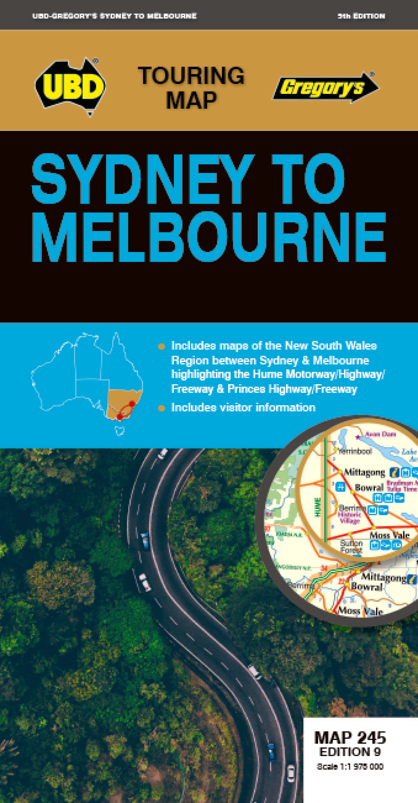 UBD Sydney to Melbourne Map 9th ed.