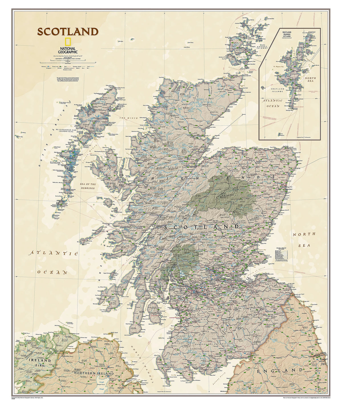 Scotland Executive Wall Map by National Geographic
