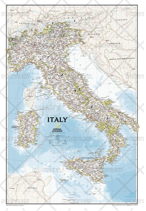 Italy Wall Map by National Geographic