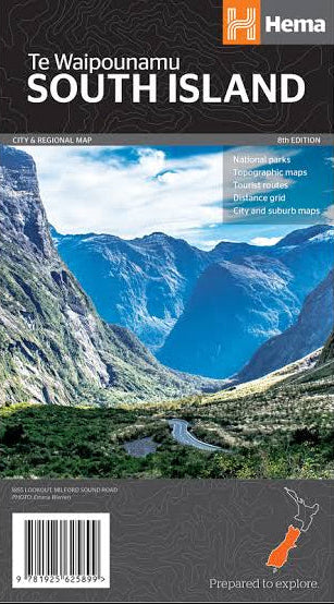 HEMA South Island New Zealand Map (Te Waipounamu)
