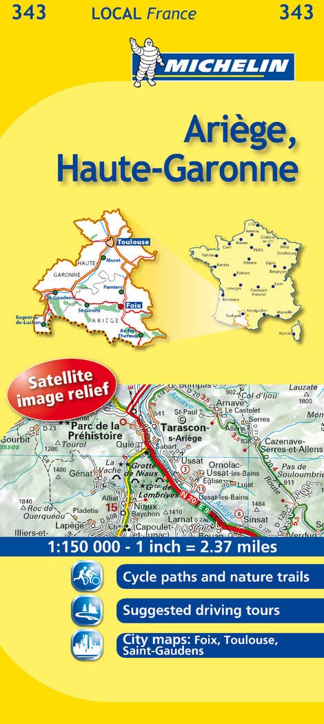 Michelin Local France 343 Ariege, Haute-Garonne
