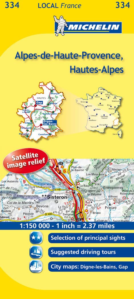 Michelin Local France 334 Alpes-de-Haute-Provence, Haute-Alpes