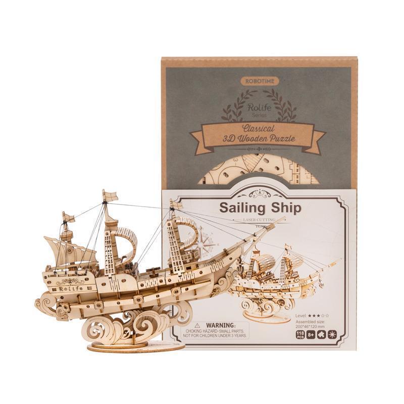 Classical 3D Wooden Sailing Ship