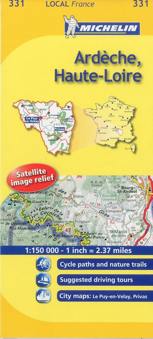 Michelin Local France 331 Ardeche, Haute-Loire