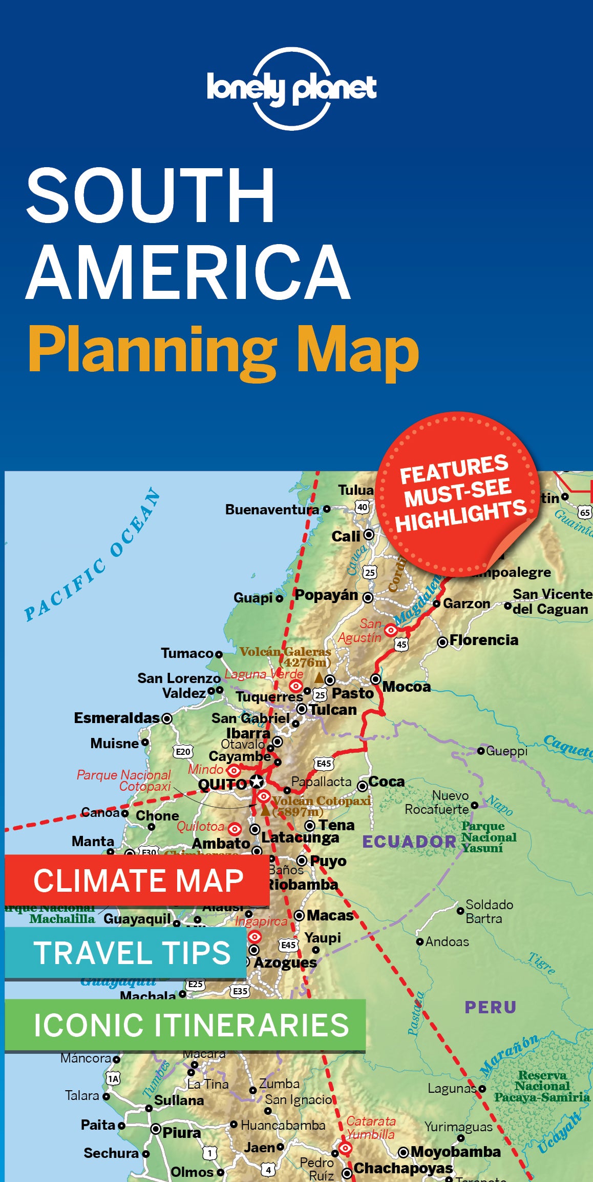 Lonely Planet South America Planning Map