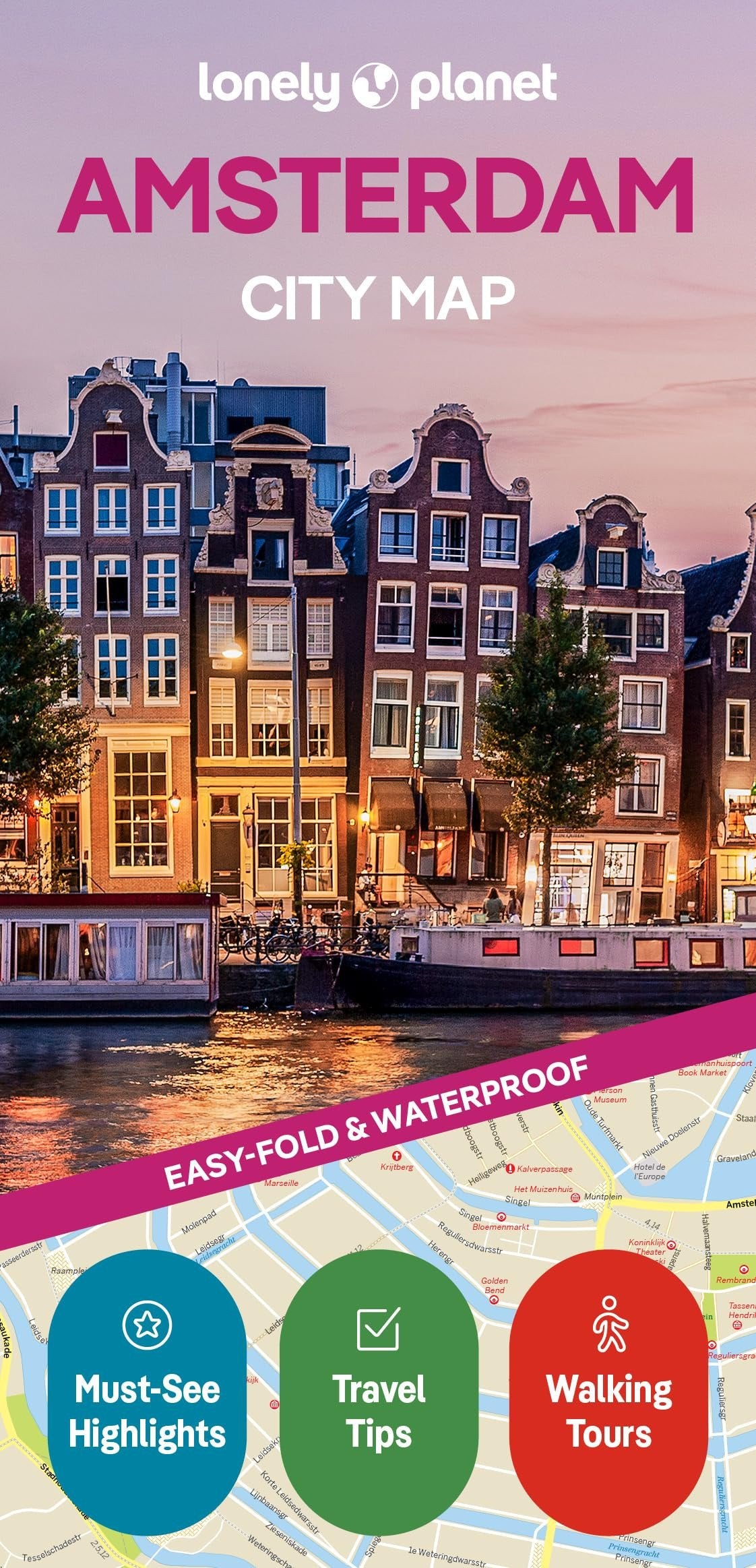 Lonely Planet Amsterdam City Map: Durable, Waterproof, Easy-Fold Planning Map with Attractions & Walking Tours (Compact City Planning Maps)