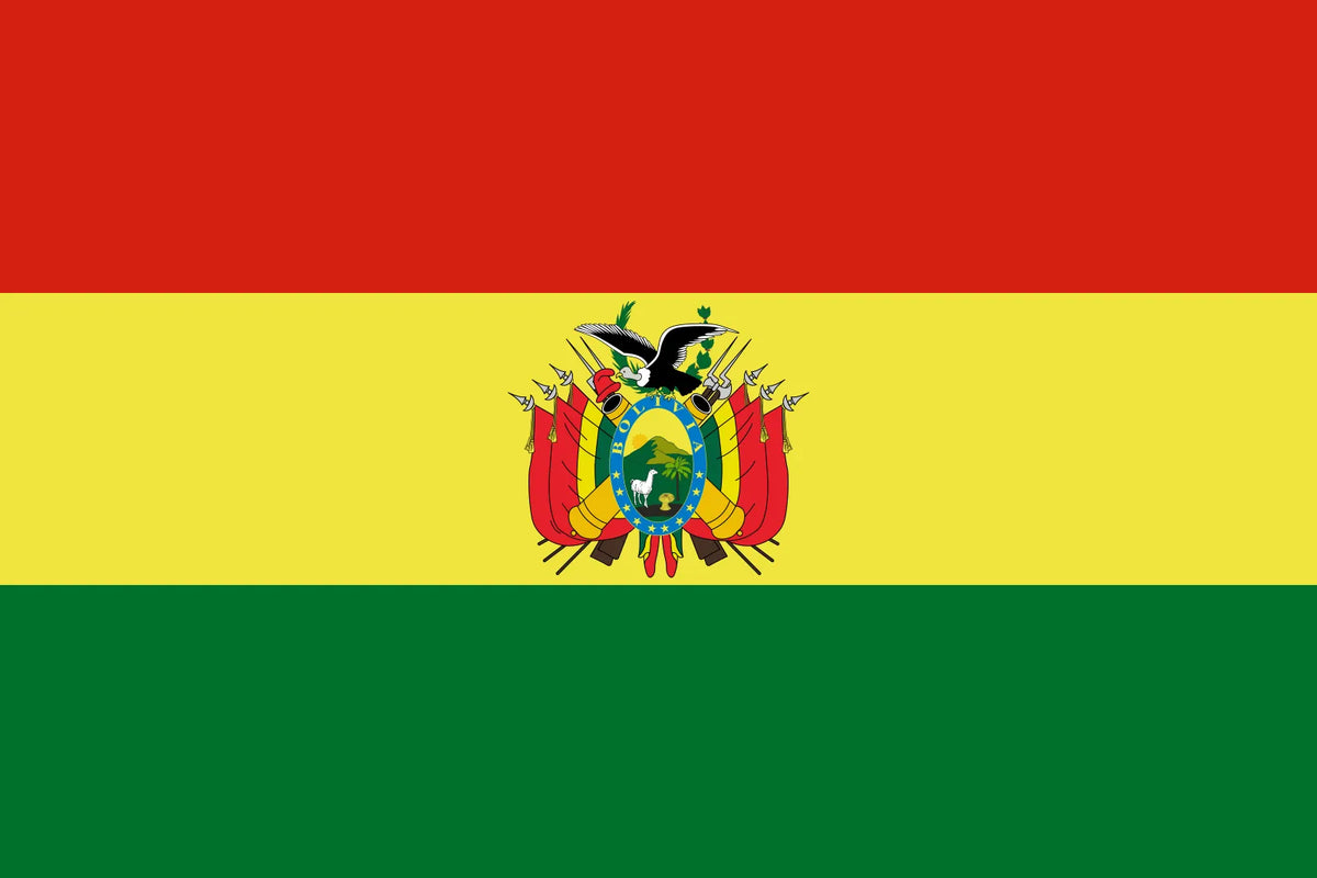 Bolivia Flag With Crest 5' X 3'