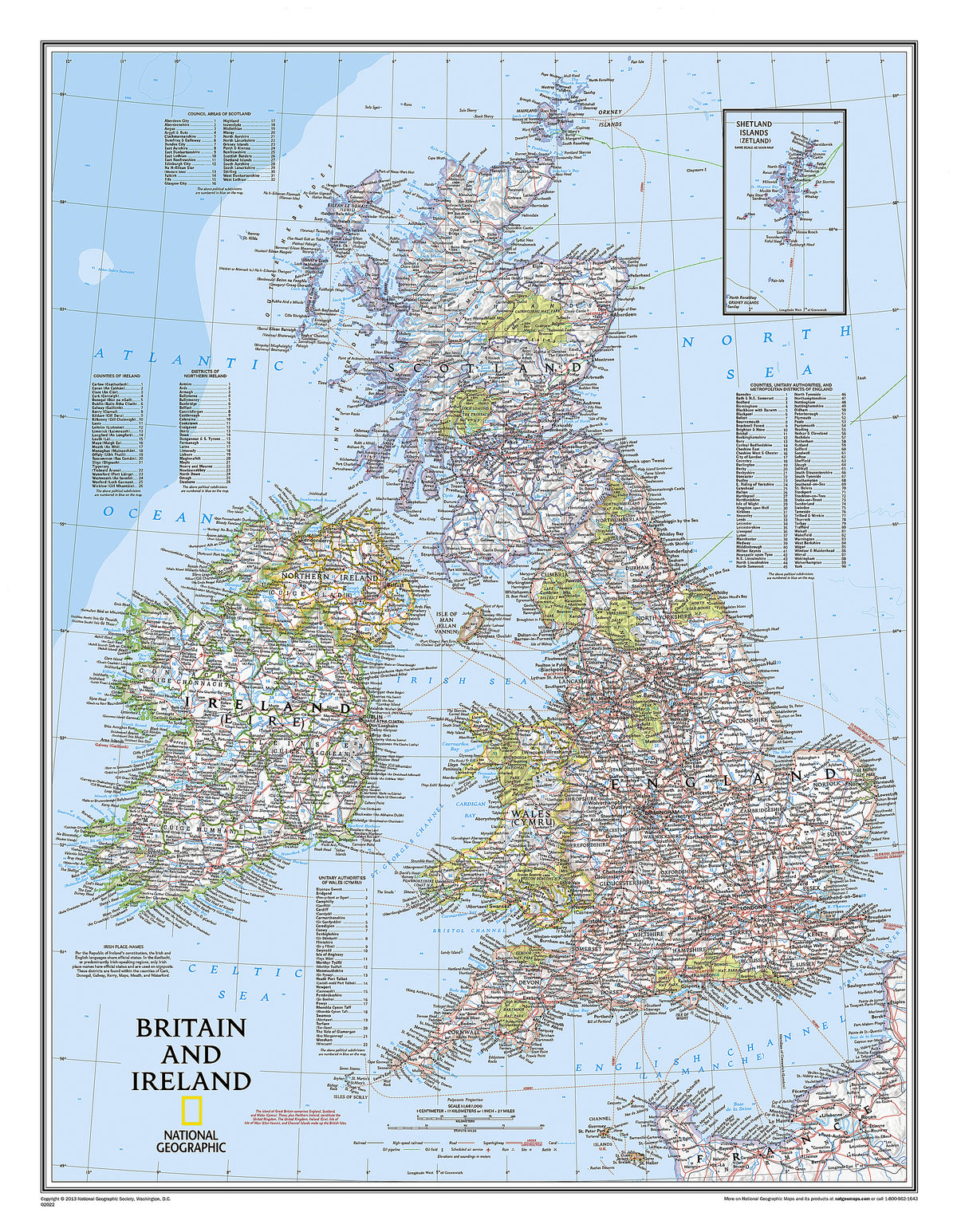 Britain and Ireland Wall Map by National Geographic