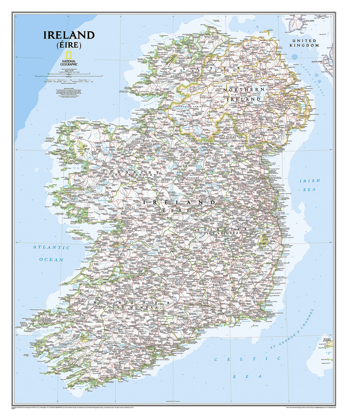Ireland Wall Map by National Geographic