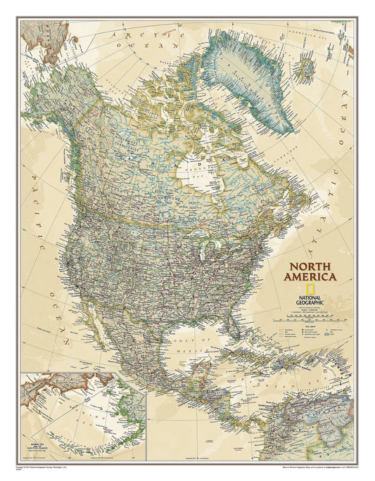 North America Executive Wall Map by National Geographic