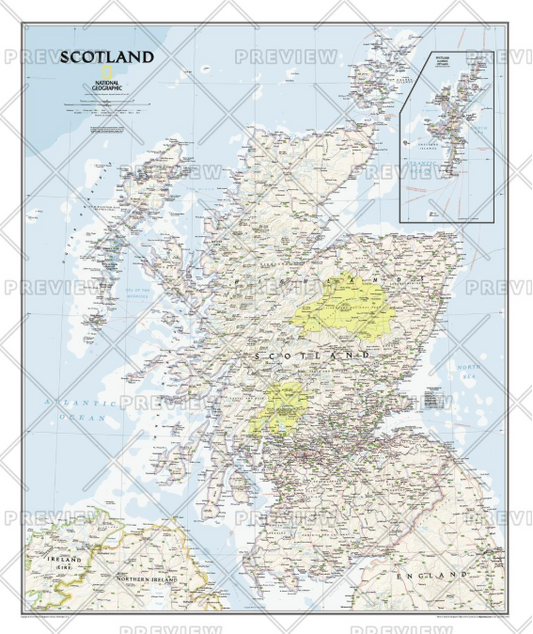 Scotland Wall Map by National Geographic
