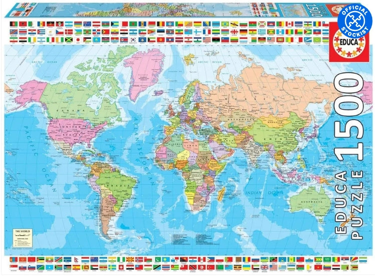 Educa 1500p Political World Map