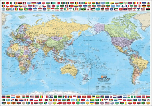 HEMA World & Flags Supermap - 1430x1000 - Laminated