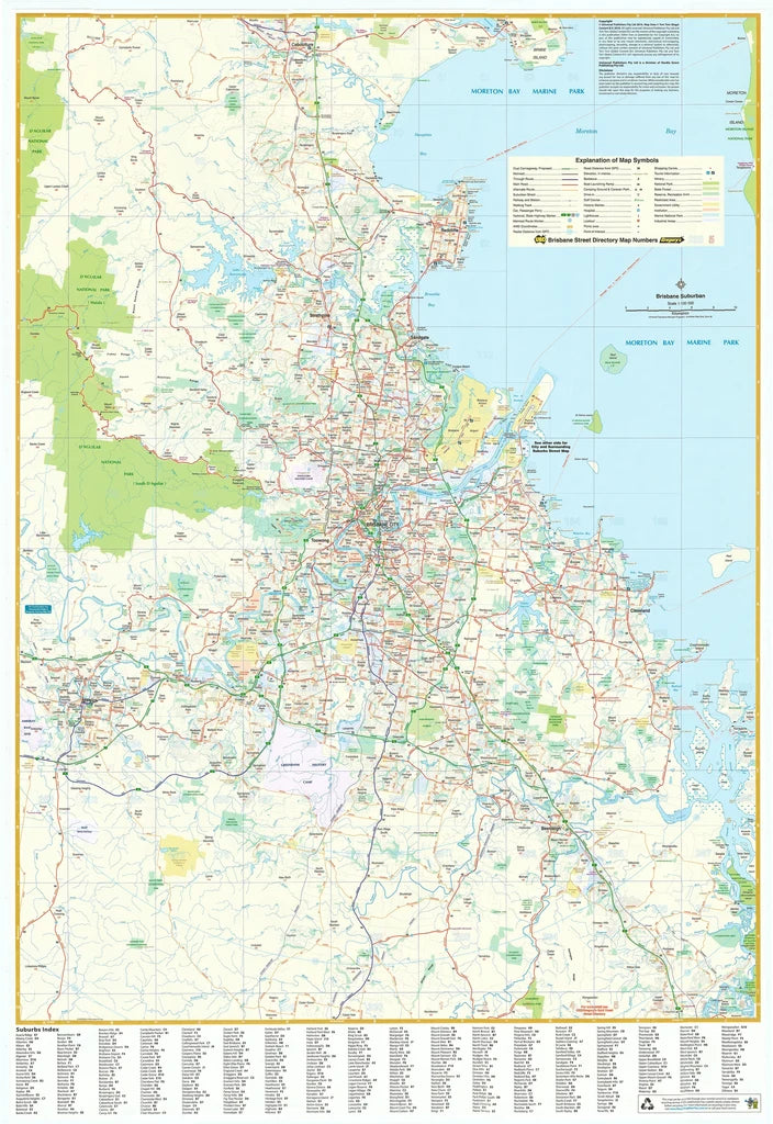 UBD Brisbane Double-Sided Wall Map