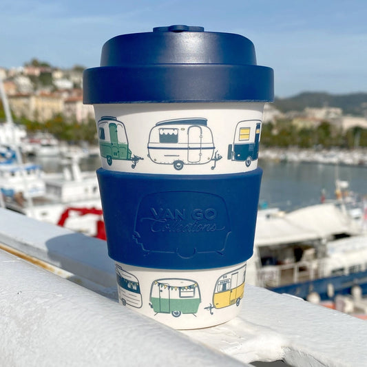 Caravanning Bamboo Travel Mug 300ml | Navy Blue