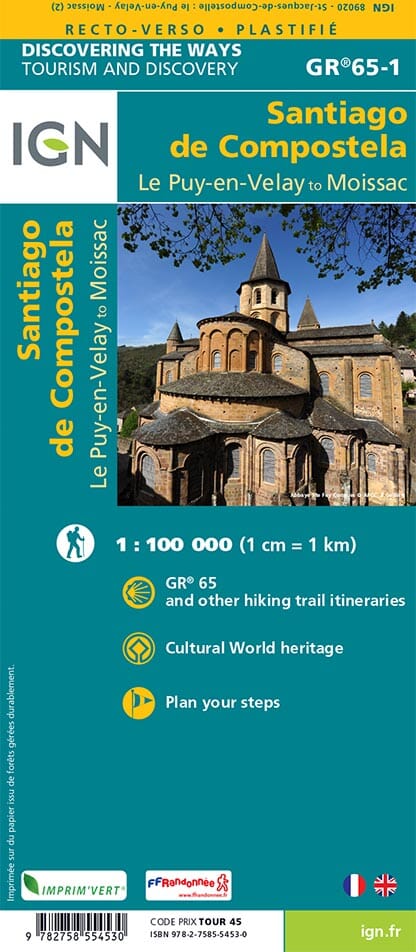 IGN France Santiago de Compostela (Le Puy-en-Velay to Moissac) GR65-1