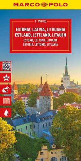 Estonia, Latvia, Lithuania Marco Polo Map