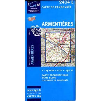 IGN France Armentieres - Carte de Randonnée 2404 E
