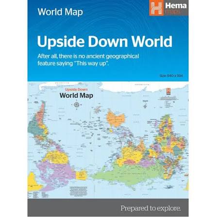 HEMA Upside Down World in Envelope Folded Map