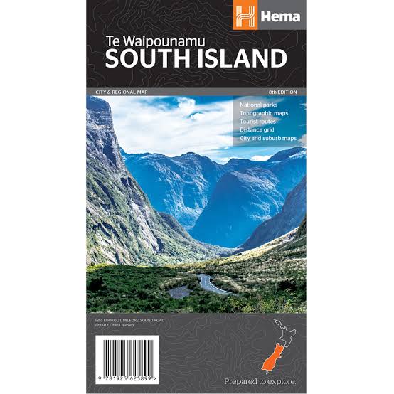HEMA South Island New Zealand Map (Te Waipounamu)