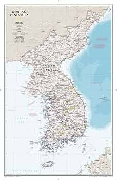 Korean Peninsula Classic Wall Map by National Geographic