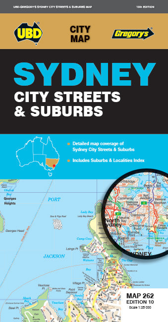 Sydney City Streets & Suburbs Map 262 10th
