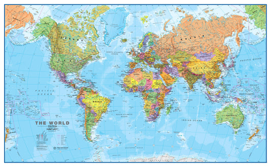 Mini Political World Wall Map by Maps International